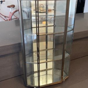 Vintage Minature glass curio cabinet wall or stand
